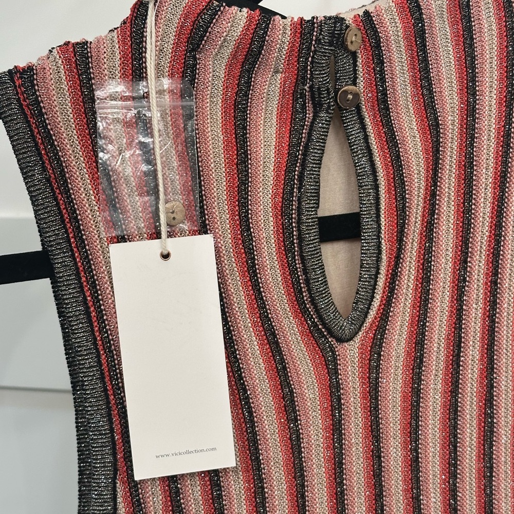 VICI Striped Metallic Knit Mini Dress - Picture 12 of 12